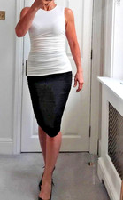 Celine Y2K Cream Ruched Silk Stretch Top: Ita...
