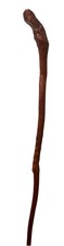 Vintage Hand Carved Walking Stick Wooden Cane Men  s Women  s 39 In Length Glossy