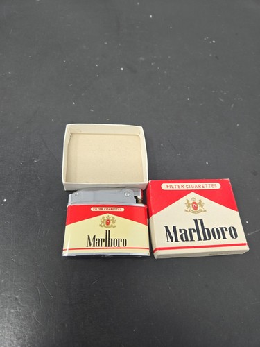 Vintage Marlboro Cigarette Lighter Ryan Japan With Original Marlboro Box