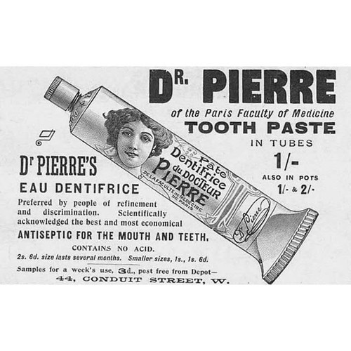 DR PIERRE Toothpaste - Edwardian Advertisement 1905