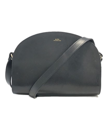 APC A.P.C. Demi-Lune Black Leather Crossbody Shoulder Bag Made in Portugal