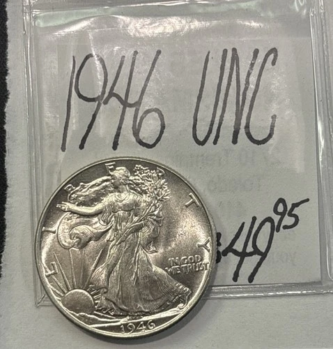 1946 Walking Liberty Silver Half Dollar UNC! Uncirculated Cond.! ENN Coins