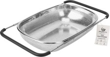 ZDRongZhen Kitchen Accessories Over the Sink Colander Strainer Basket Stainless