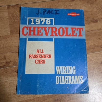 1976 CHEVROLET  CARS WIRING DIAGRAMS SERVICE BOOK corvette camaro nova chevelle