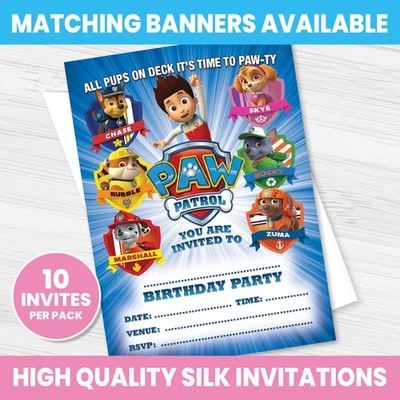 HAPPY HIPPO PARTY SUPPLIES PAW PATROL INVITES BIRTHDAY PARTY PAW PATROL INVITATIONS PACK