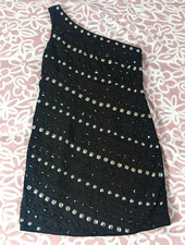 Warehouse studded dress size 10 black/liner/one shoulder