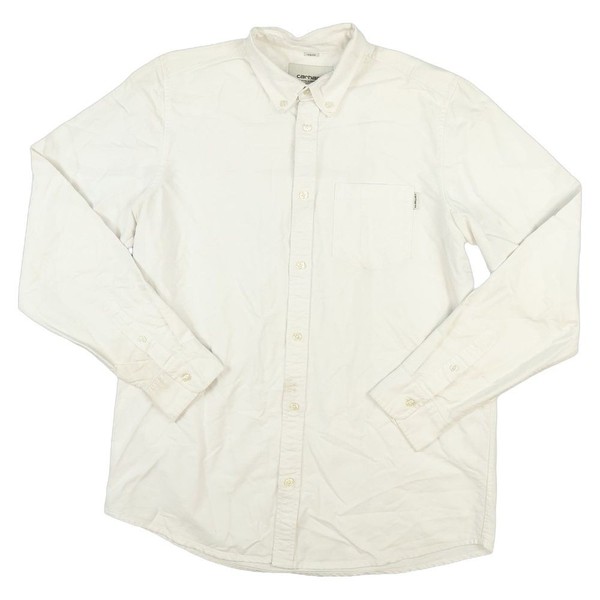 Carhartt WIP Shirt Mens MEDIUM White Long Sleeve Button Up Oxford Cotton Size M