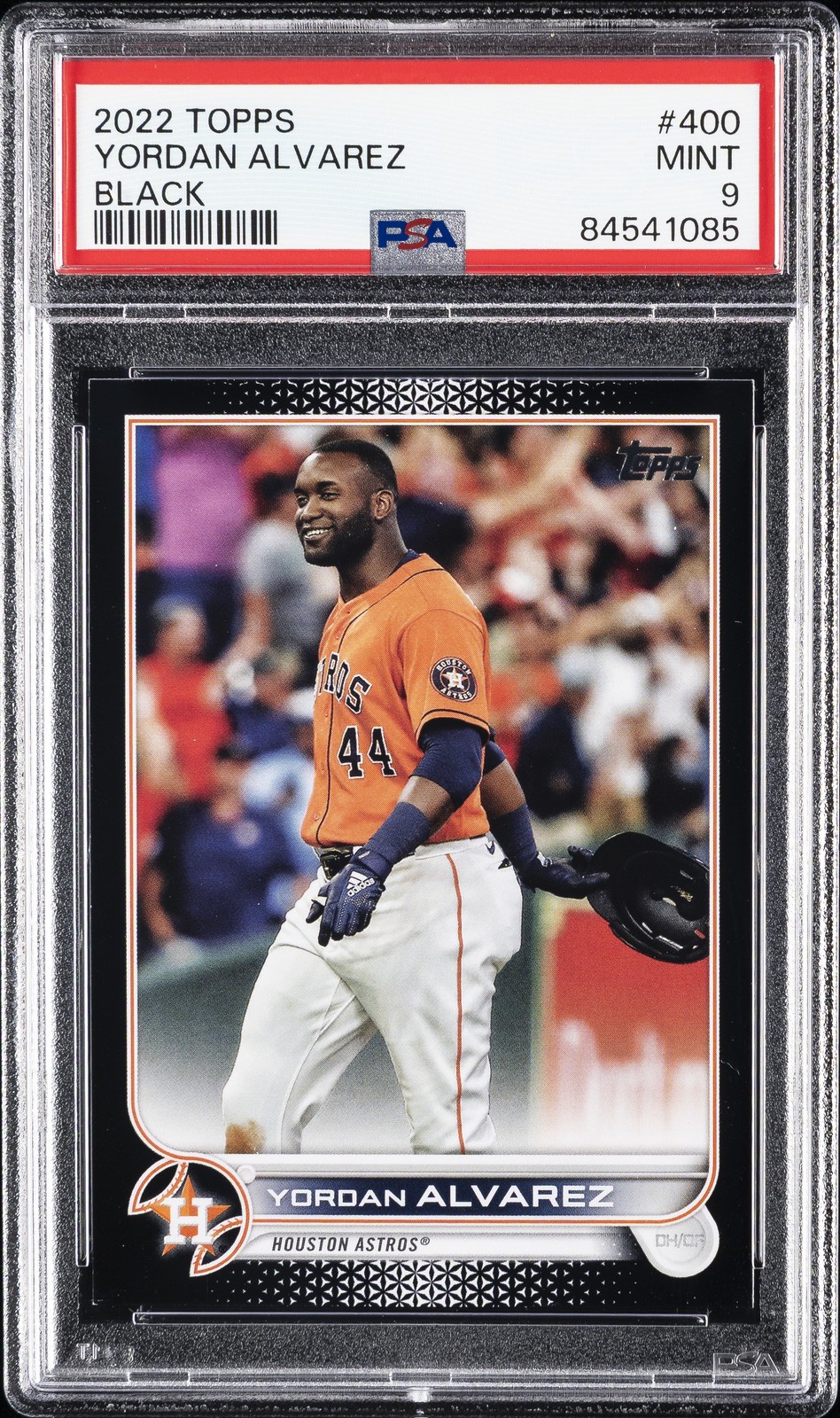2022 TOPPS BLACK #400 YORDAN ALVAREZ 45/71 PSA 9 view 1
