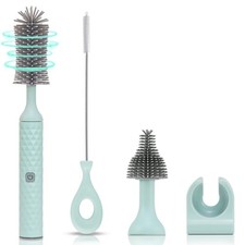 Electric Bottle Cleaner Set - 4 Piece Silicone Brush for Bottles, Pacifiers, ...