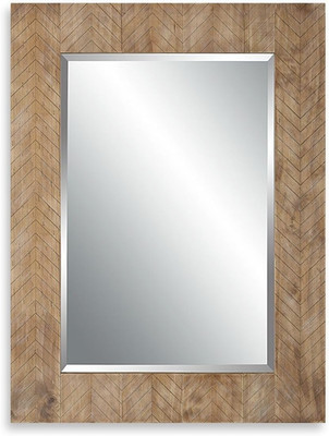 Trenval Modern Wood Mirror - Versatile Rectangle Frame for Bathroom Decor
