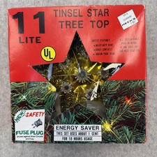 VTG 11 Lite Tinsel Star Tree Top Christmas Lights Hecks Taiwan