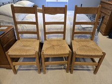 Kitchen Chairs.Six with Oak Frames With Woven Rush Seats.Brights Of Nettlebed