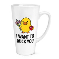 I Want To Duck You Meme 17Oz GroßE Latte Tasse Becher Rude Lustig Witzig