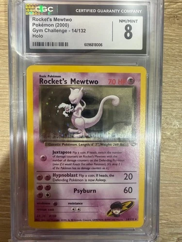 CGC 8 NM/MINT ✨ - Rocket's Mewtwo 14/132 Gym Challenge Holo - 2000 Pokemon