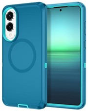 Shockproof 3-Layer Full Body Rugged Case for Samsung Galaxy S25 Edge, Turquoise