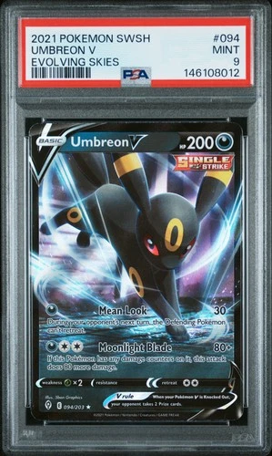 2021 POKEMON SWORD & SHIELD EVOLVING SKIES #094 UMBREON V PSA 9