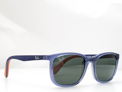 Ray-Ban Junior Sunglasses RJ9076S 7124/71 Blue Frames w/ Green Lenses Kids 49mm