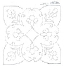 Vintage Embroidery Transfer Iron On Flower Quilted Cushion  43 x 43cm Briggs
