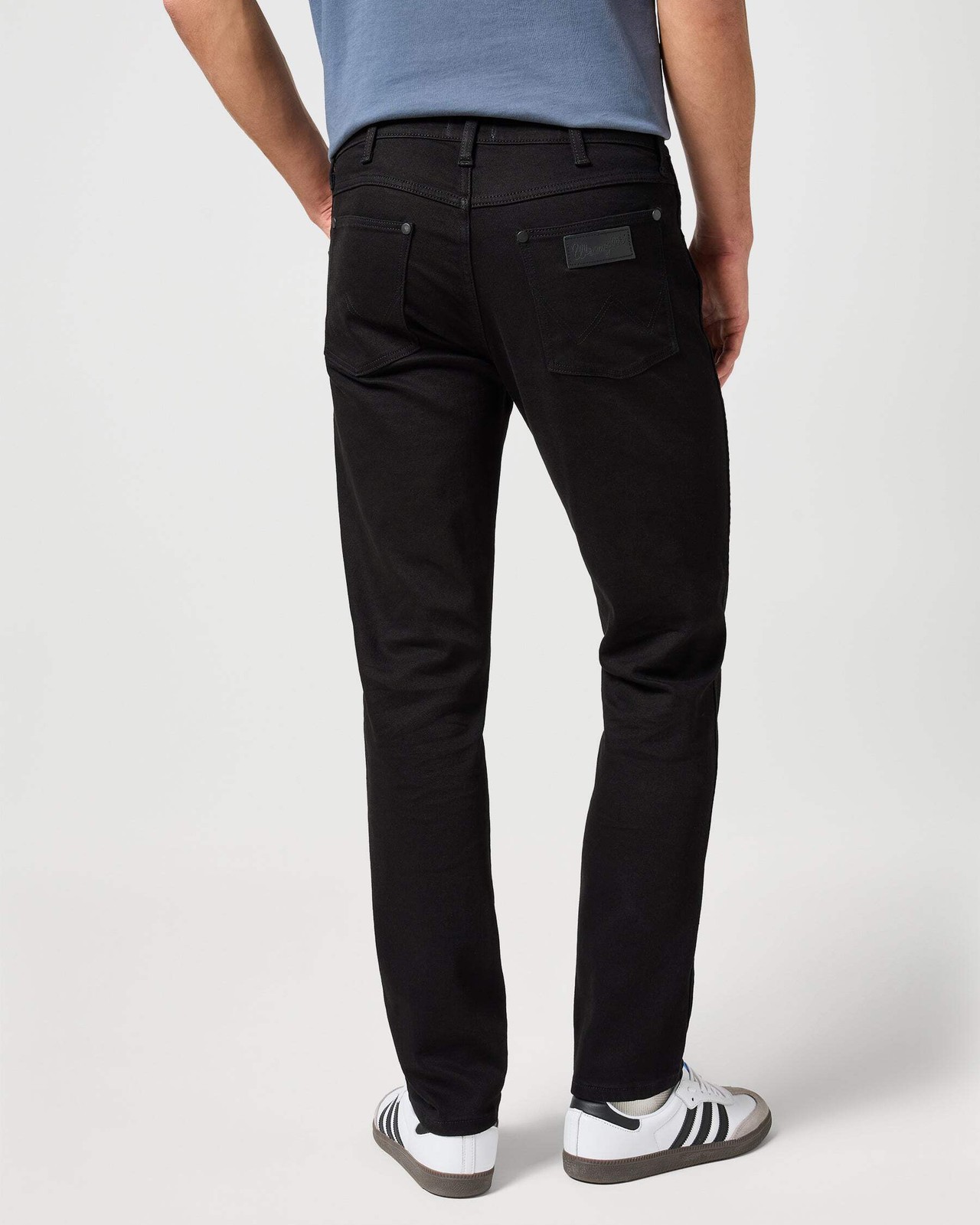 Wrangler Larston Slim Tapered Mens Jeans - Deep Ink (Black) image 3