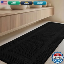 IM HOME Extra Large Waffle Bath Mat, Boho Bathroom Rugs Absorbent Non Slip