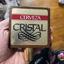 "Mango de perilla de grifo de cerveza de madera cristal vintage 4"" raro cerveza"
