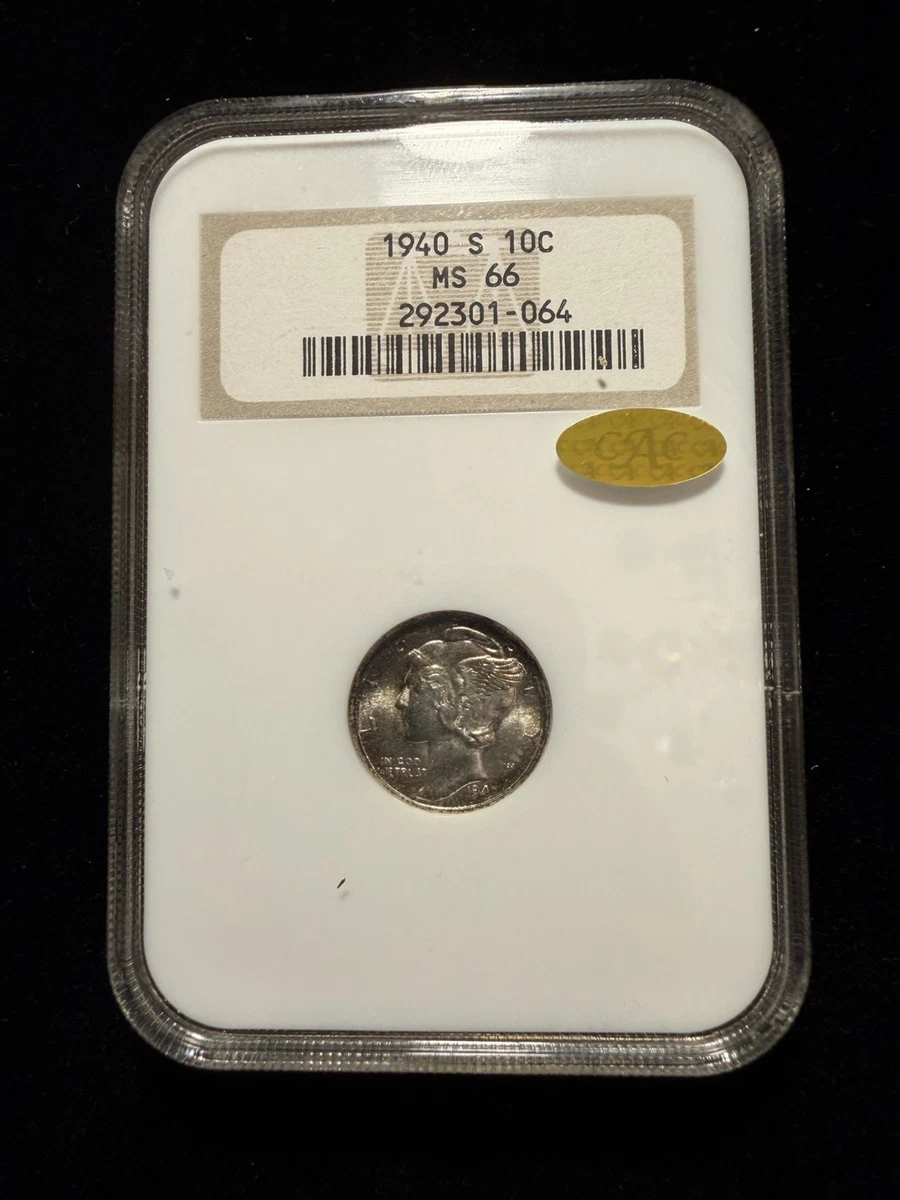 MS 66 Graded 1940 Year Mercury Dimes (1916-1945) for sale | eBay