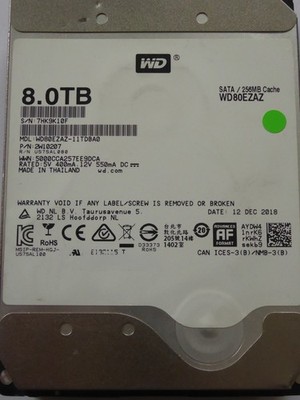 WD80EZAZ-11TDBA0 NOV 2019-AUG 2017 P/N: 2W10207 Western Digital Internal Use 8TB