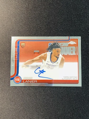 2025-26 Topps Chrome Chaz Lanier #TCAR-CL Auto RC Rookie Pistons XV44