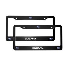 Subaru 2 Pack Stainless Steel Rust-proof License Plate Frame Holder Black