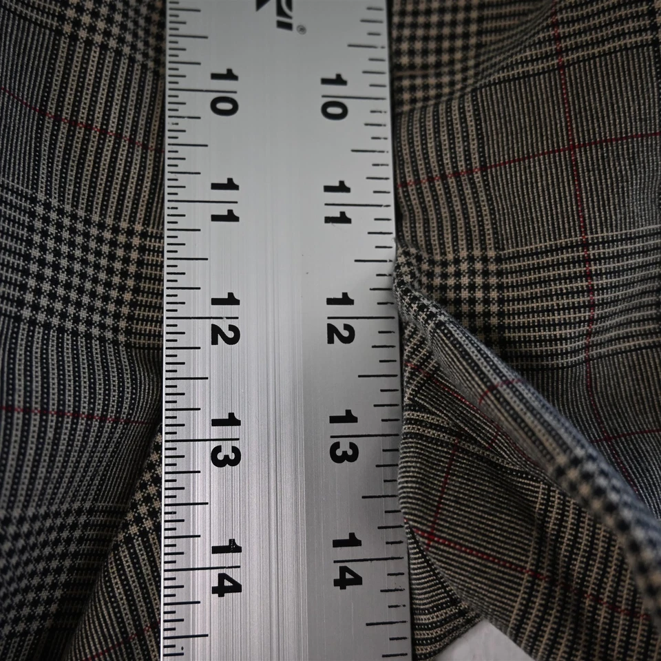 Pantalones de viajero Jos A Bank 38x32 marrón Glenn Check 100 % algodón plisados con puños Foto 3 de 4