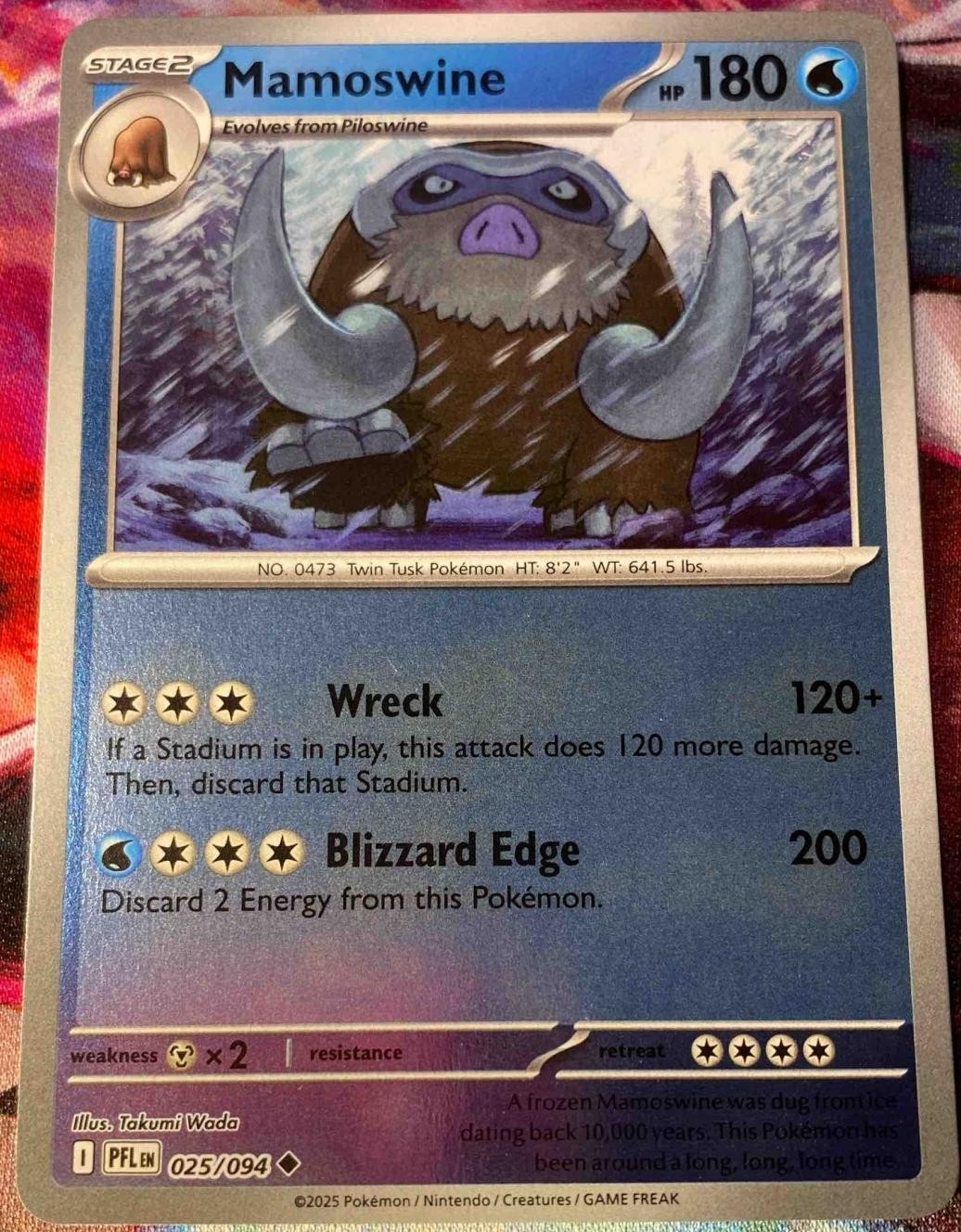 2025 Pokemon Phantasmal Flames Mamoswine #025/094 Uncommon Reverse Holo Foil