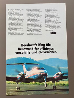 Beechcraft King Air Aircraft Flugzeug 1978 Vintage Ad Werbung Reklame