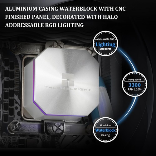 Thermalright Frozen Edge 240 White CPU Liquid Cooler Fan Amd Intel Radiator - Picture 7 of 24