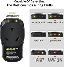 Briidea Adapter Circuit Analyzer / RV Surge Protector 30 Amp, with LED Indicator