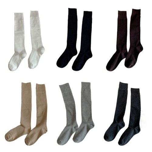 Cotton Knitted Stockings Women Warm Skinny Thigh Stocking Lolita JK - Picture 4 of 18
