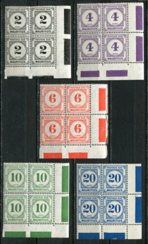 Mauritius • 1933-1954 • GB# D1-5 • postage due • blocks 4 MNH OG XF (US-1453)