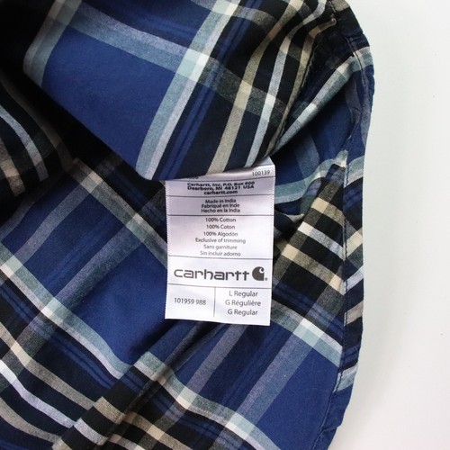 Carhartt Herren Kurzarm Hemd L 101959 988 blau kariert Tasche Relaxed Fit - Bild 7 von 9