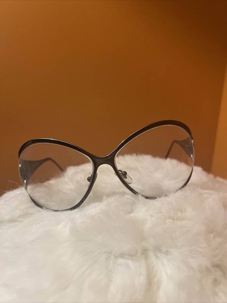 VERSACE  Vtg Black Oversize Oval Wrap Eyeglasses Italy MOD.2098 1233/13 63-14-12