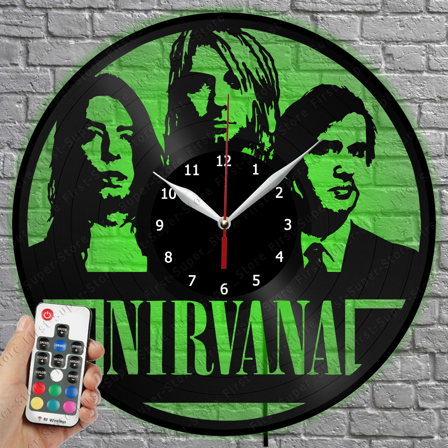 LED Clock Nirvana Vinyl Record Wall Clock Led Light Wall Clock 1249