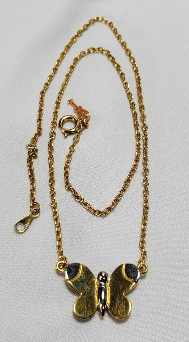 Vintage Gold Crown Trifari Butterfly Necklace 15