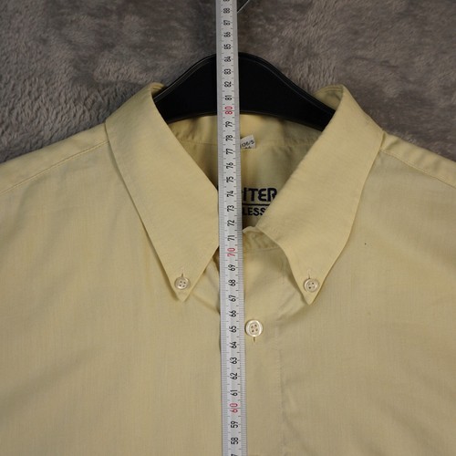 Camisa Button Down JUPITER Noblesse manga corta L 44 amarillo vainilla usada - Imagen 8 de 13
