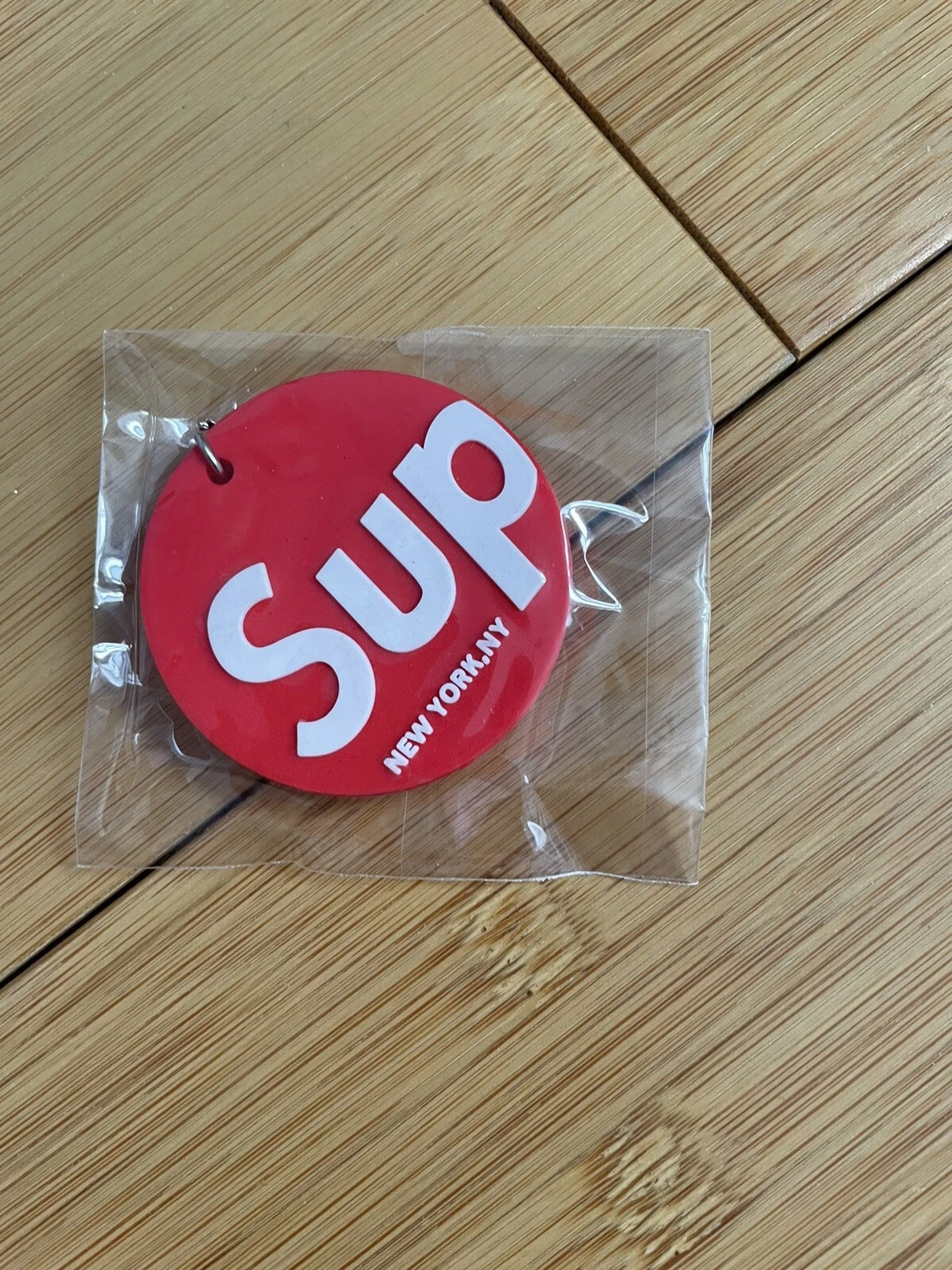 Porte clés logo rouge rond Supreme New York hommes porte clés