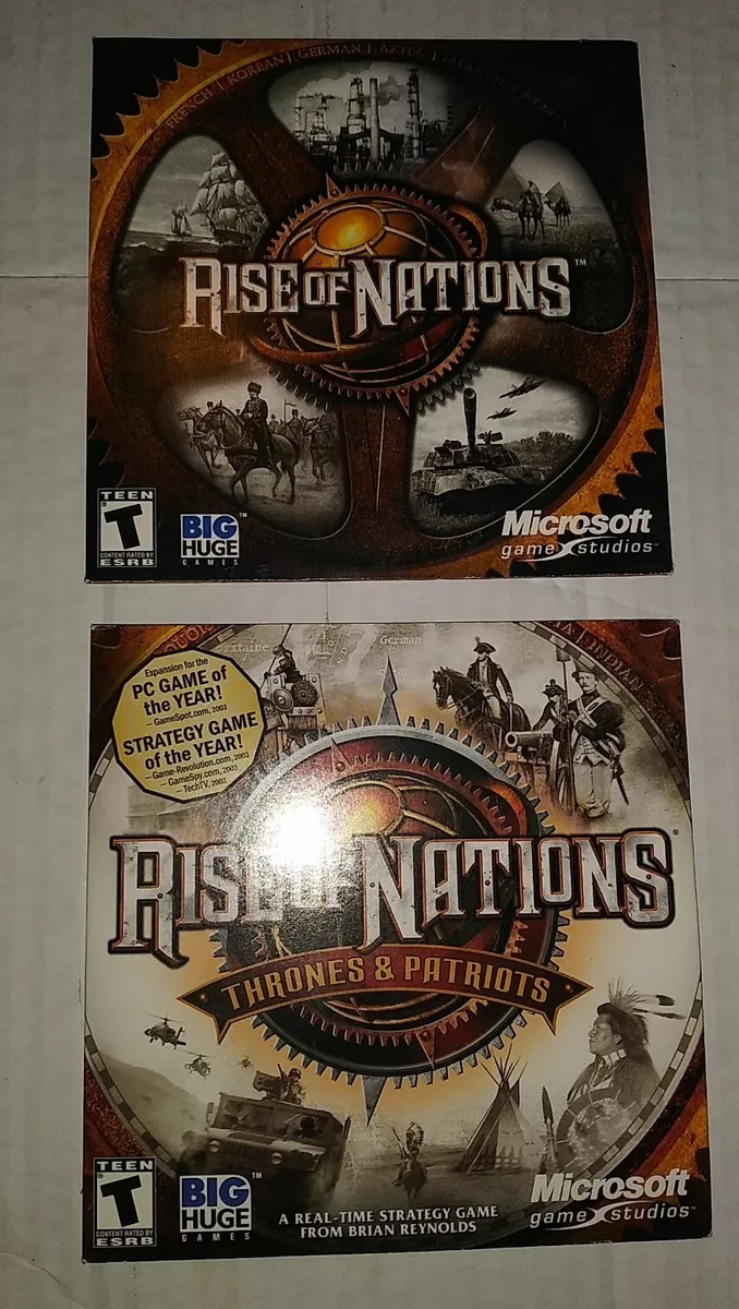 LOT OF 2: Rise of Nations & Rise of Nations Thrones & Patriots PC Games  W/Key