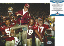 COACH BOBBY BOWDEN FLORIDA STATE SEMINOLES SIGNED 8x10 PHOTO G BECKETT COA BAS