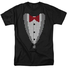 The Big Bang Theory T-Shirt Tuxedo with Red Bow Tie Black Tee