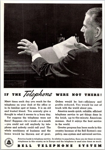 DRUCKANZEIGE 1935 Klingelanlage Wenn das Telefon nicht da wäre 6 x 9