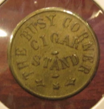 Vintage The Busy Corner Cigar Stand Salt Lake City, UT 12-1/2c Trade Token Utah