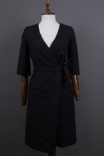 J.CREW Gray Wool 3/4 Sleeve Belted Wrap Bodycon Midi Dress Size 0 / XS