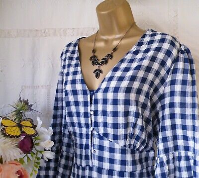 ?***ROBE MOUSSON officiel OCCASION "CARREAUX VICHY BLEU" TAILLE EXTRA LARGE***?