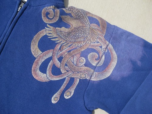 Vintage The Great China Wall Blue Embroidered Custom Zip Front Hoodie S - Picture 3 of 11